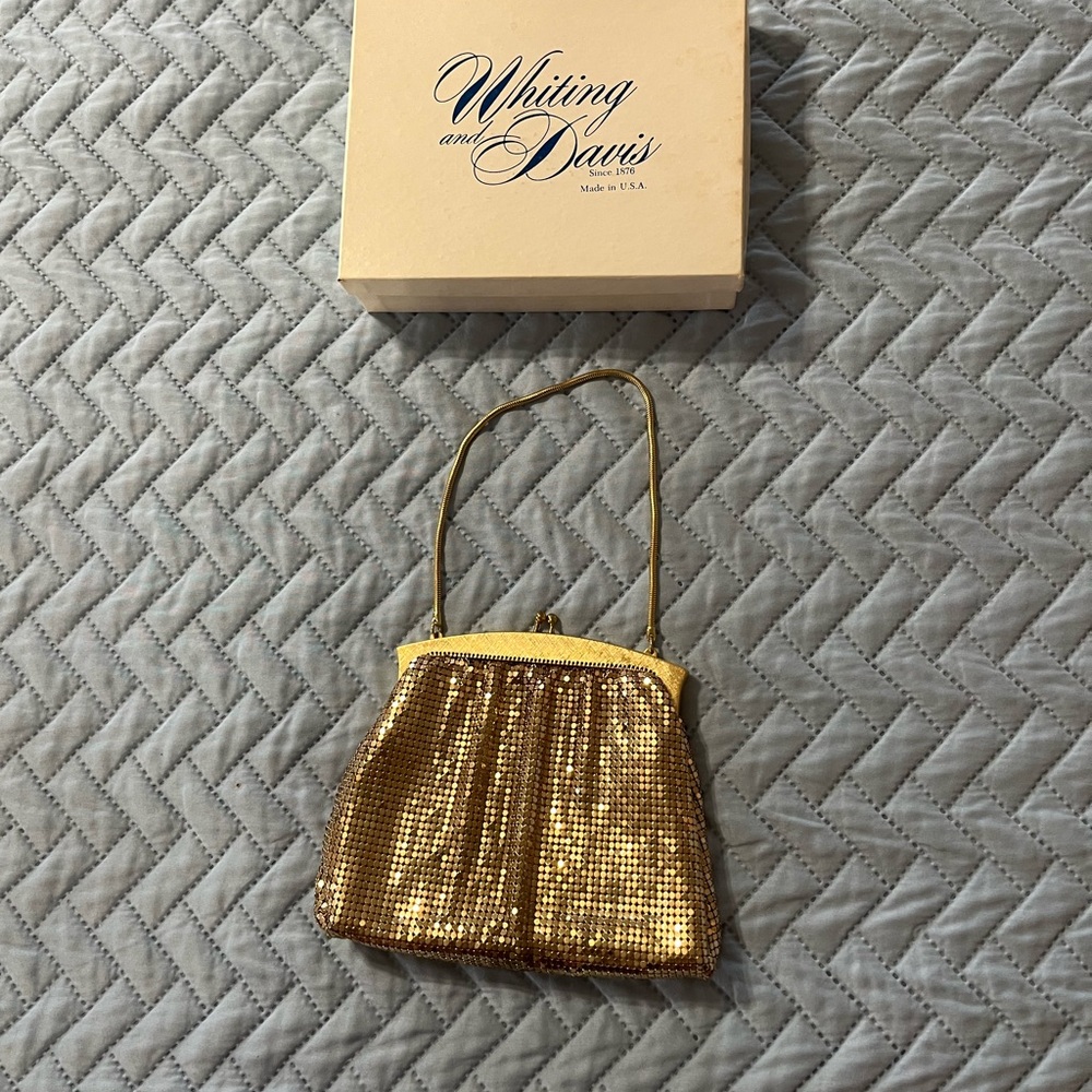 Whiting & Davis Shimmering Gold Wristlet